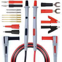 P1503B Multimeter Test Leads Kit, Digital Multimeter Leads with Alligator Clips Replaceable Multimeter Probes Tips Set