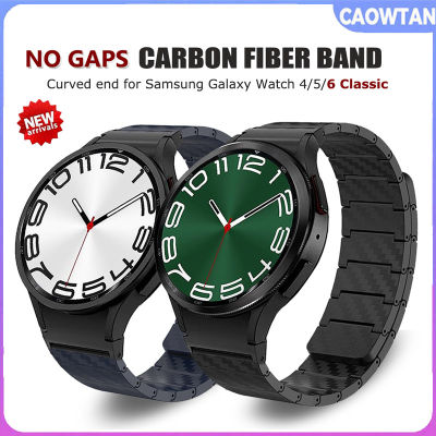 สายแม่เหล็กคาร์บอนไฟเบอร์สำหรับนาฬิกา Samsung Galaxy 6แบบคลาสสิก43 47มม. 44 40มม. 4 5โปร45มม. ไม่มีช่องว่างปลายโค้ง42 46มม.
