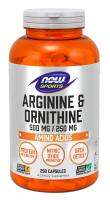 Now Arginine Ornithine 500mg/200mg 250Cap - อาร์จินีนและซิทรูลีน บรรจุแคปซูลผัก