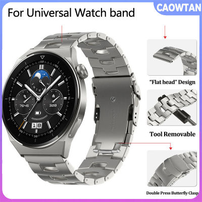 สร้อยข้อมือสายสำหรับ Huawei โลหะไทเทเนียมสุดหรู22มม. GT3 GT2 3 Pro เป็นทางการสุดหรูสำหรับ Samsung Galaxy Watch 46มม. สาย S3เกียร์