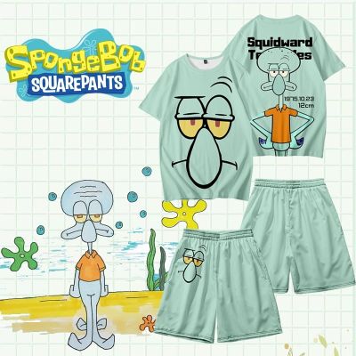 CODTheresa Finger Spongebob Squarepants Pie Daxing Shorts Summer Influencer Quick-Drying Octopus Same Style Beach Pants Lace-Up Anime Pajamas Trendy Short-Sleeved C