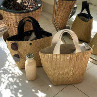 【 Yidea Hongkong】กระเป๋าถือสุภาพสตรีหวายกระเป๋า Tote Beach Straw ทอฤดูร้อนตะกร้าหวายกระเป๋า