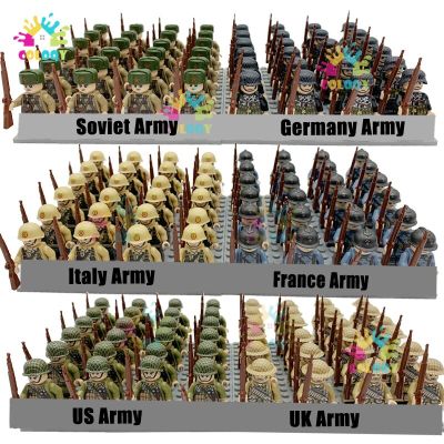 ทหาร WW2 Kids Toys บล็อกตัวต่อกองทัพแห่งชาติตัวเลขการกระทำมินิ Ry อิฐของเล่นเพื่อการศึกษาสำหรับคริสต์มาสสำหรับเด็กชายของขวัญ