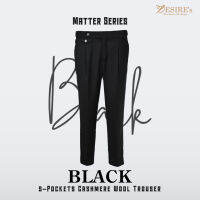 กางเกงขายาวผ้าวูล [Desires-Black] 5-pockets with sides adjuster