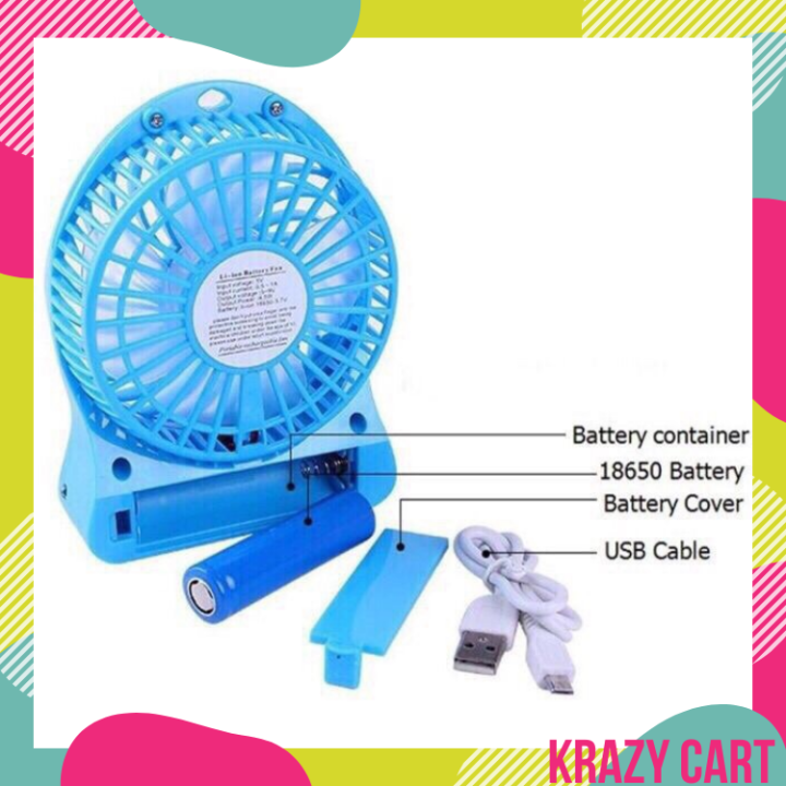 Mini Rechargeable Portable Electric Desk Fan Lazada PH