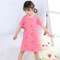 2-14 Years Summer Girls Nightgown Pajamas Dress Cartoon Cat Sleepwear Girls Princess Nightdress Cotton Soft Child Home Clothing