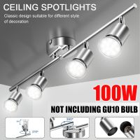 New 100W Arrival 4 Heads Ceiling Lamp Lighting Angle Adjustable Spotlights GU10 Spot Lights Bulb for Store Shop Showroom Lighting