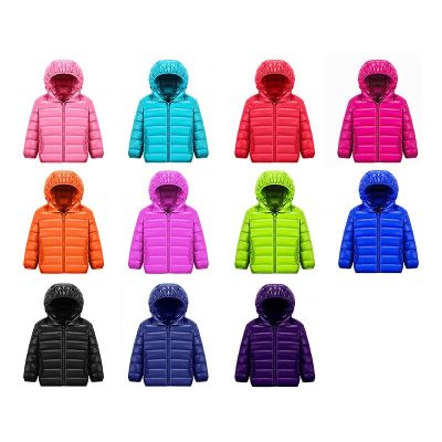 （Good baby store） Ultra Light Children Down Jacket 11 Color 90  White Duck Down Winter Warm Child Coat Boys And Girls Hooded Down Jacket 12M-14T