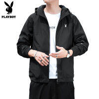 PLAYBOY ใหม่แฟชั่นของผู้ชาย Hooded เสื้อแจ็คเก็ตน้ำหนักเบา Casual All-Match เสื้อกีฬากลางแจ้ง