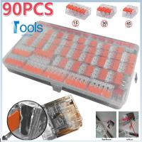 TOOLS 421STORE 90pcs รวดเร็วรวดเร็วมาก 2 3 5พอร์ต อุปกรณ์เสริมระบบไฟฟ้า ใช้ซ้ำได้ สำหรับ221ขั้วต่อไฟฟ้า สายเคเบิลขั้ว ขั้วต่อสายไฟ ลวดยึดบล็อก