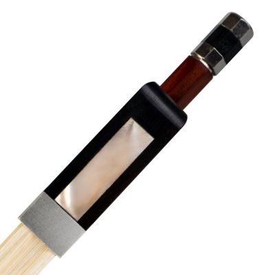 ：《》{“】= LOMMI 4/4 Cello Bow Octagonal Brazilwood Stick White Horse Hair Silver Wrapping Ebony Frog W/Parisian Eye Inlay Student Bow