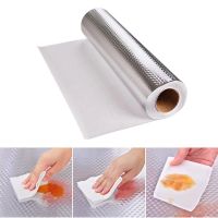 1PC Self Adhesive Foil Paper Heat Resisting Waterproof Aluminum Foil Paper Grease Proof Oil Proof Wall Sticker Kitchen Supplies