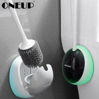 ONEUP Silicone Toilet Brush Wall-Mounted Cleaning Brush With Base Drainable Cleaning Tools Household Bathroom Accessories Sets