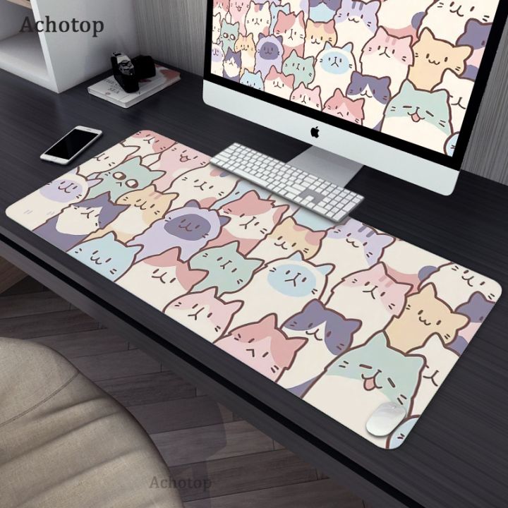 ขาย-สีชมพูแมวขนาดใหญ่-m-ousepad-เล่นเกมน่ารัก-xxxl-ศิลปะแผ่นรองเมาส์พีซี-gamer-จ้าเกมโต๊ะคอมพิวเตอร์-m-ousepad-แป้นพิมพ์ขนาดใหญ่-kawaii-สีดำเสื่อ