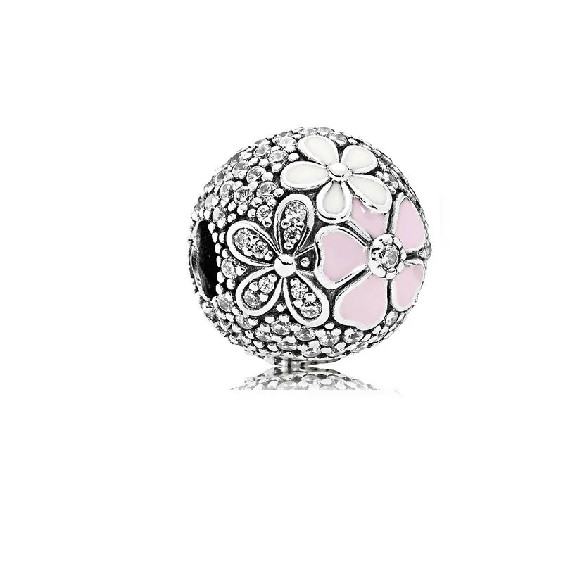 New Fashion Charm Original Pink Collection Bird Five Petals Flower  Butterfly Beads for Original Pandora Ladies Bracelet Jewelry