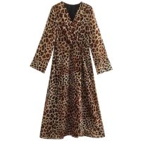 European and American style 2022 autumn winter new fashion womens clothing animal print midi dress 8970753 099