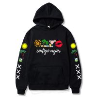 New Bad Bunny Mens s Printed Hoodie Fashion Street Hip Hop Hoodie Sweatshirt Unisex High Quality Hoodie Clothing Size XS-4XL