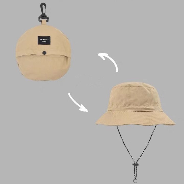 เดินป่าตั้งแคมป์-getinstore14e2ป้องกันแสงแดดในฤดูร้อนกันน้ำแห้งเร็วหมวกบังแดด-topi-bucket-หมวกปานามาหมวกแก๊ปใส่ตกปลา