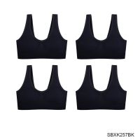 [แพ็ค 4  ชิ้น] Sabina เสื้อชั้นใน Seamless Fit  รุ่น Soft Collection (ไม่มีโครง) รหัส SBXK257 สีดำ