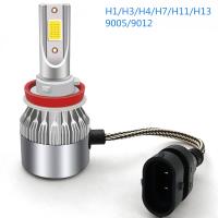 [ANYA Auto Parts] 2Pcs C6ไฟ LED หลอดไฟ H3 H7 H4 H1 H11 9005 H13 Auto ไฟหน้า18W COB 6000K 3800lm กบ