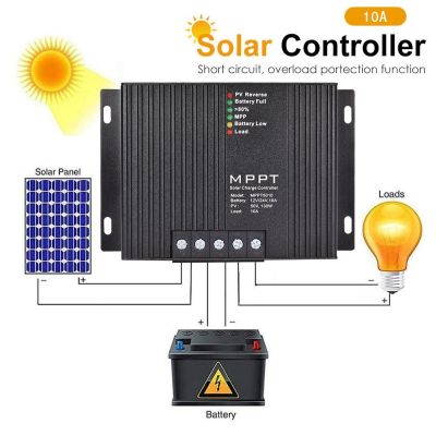 ♂ Solar Controller 10A MPPT 12V/24V Auto Solar Panel PV Battery Charge Controllers With LCD Bluetooth Solar Panel Charge Regulator