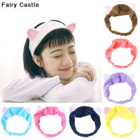 【Fairy Castle】ผ้าคาดผมรูปแมวน่ารักสำหรับเด็กหญิง,ที่คาดผมยางรัดผมสำหรับเด็กผู้หญิงสวมใส่สบายแบบนุ่มๆ