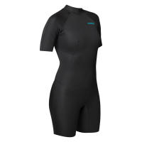 เวทสูทโต้คลื่นขาสั้นสำหรับผู้หญิง นีโอพรีน 1.5 มม. สีดำ SURF SHORTY WOMENS WETSUIT 1.5 MM NEOPRENE BLACK OLAIAN