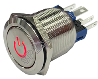 GQ22-11DT-DZ สวิทช์เหล็ก (Metal Switch) กดติด-กดดับ12V RED