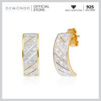 Gemondo ต่างหูเงินแท้ 925 ชุบทอง 18K ประดับเพชร (Diamond) ดีไซน์ฝนดาวตก