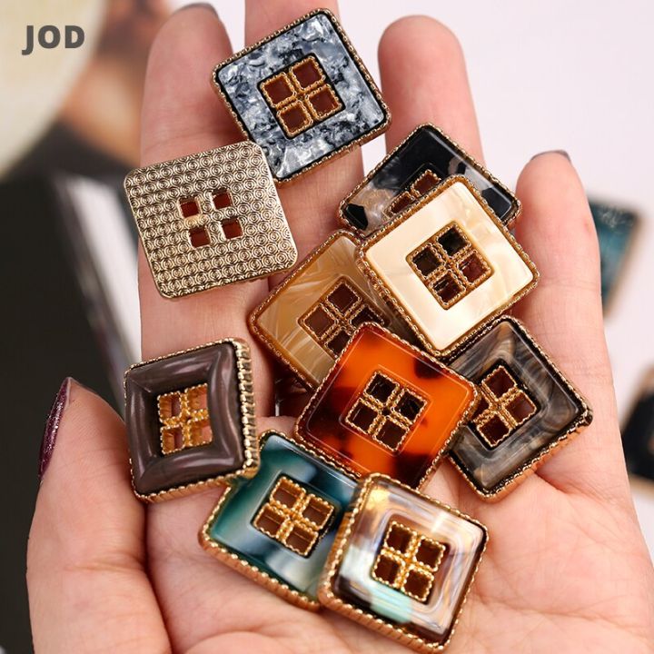 4-hole-20mm-34mm-acetate-metal-square-buttons-for-fashion-clothing-women-jacket-suit-coat-button-decorative-gold-amber-design-haberdashery