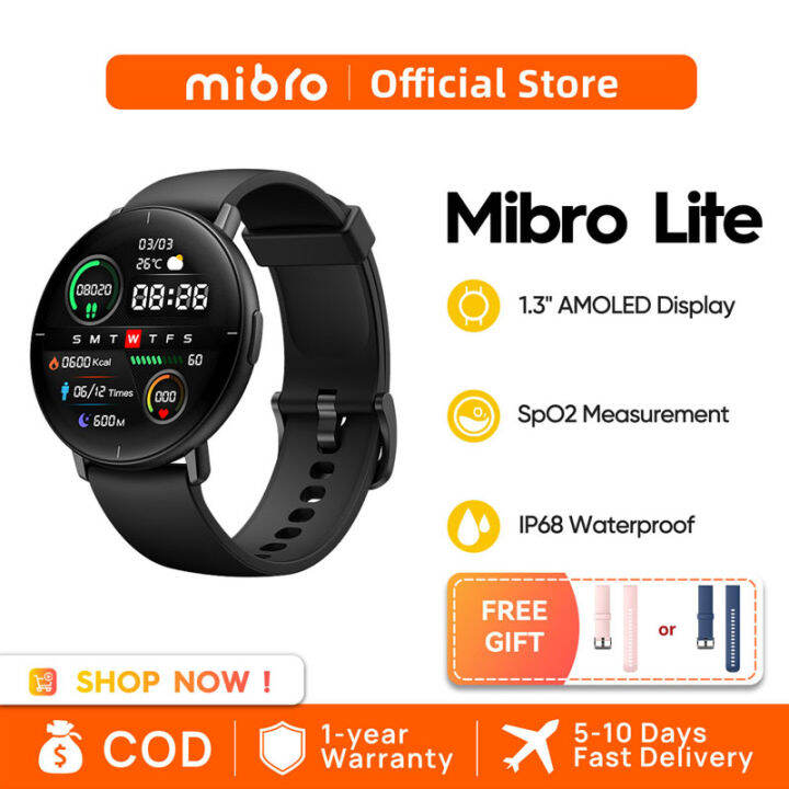 Mibro Lite Smartwatch 1.3" AMOLED Display 10-day Battery Life IP68 ...