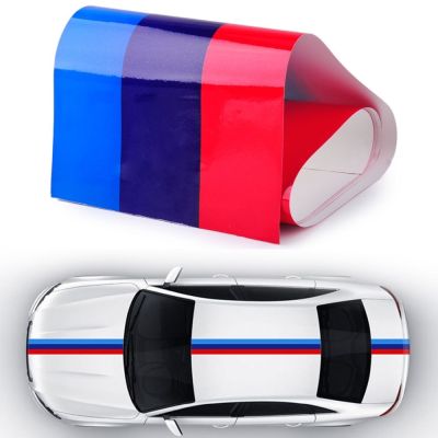 for BMW M-Colored Power Flag Stripe Sticker Decal Auto Car Hood Roof Fender 2M Car styling Body 3 color Car Stickers