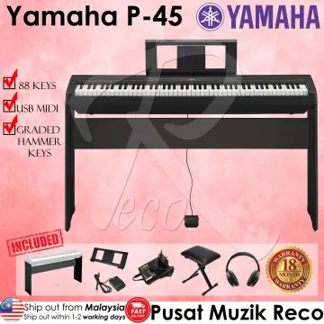 Yamaha P-45 Compact 88-Key Portable Digital Piano + Keyboard Stand