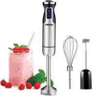 Mueller Ultra-Stick 500วัตต์9-Speed Immersion Multi-Purpose Hand Blender Heavy Duty Copper Motor Brushed 304สแตนเลสพร้อมที่ตีไข่ที่ตีฟองนม