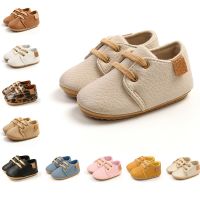 【hot】！ Luxury Soft Leather Baby Moccasins Shoes Newborn Rubber Sole Boys Toddler Infant Anti-slip Prewalkers