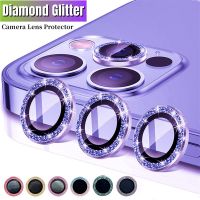 Bling Diamond Camera Lens Protector For iPhone 14 13 12 11 Pro Max Metal Ring Lens Glass Glitter Protective Cap iPhone 13 mini  Screen Protectors