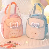 Kawaii Bear Insulated Lunch Bag For Women Girl Kids Cute Portable Thermal Bento Lunch Box Pouch Office School Food Storage Bag