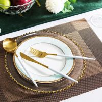 Heat-resistant Stain Resistant Anti-skid Washable PVC Woven Vinyl Placemats