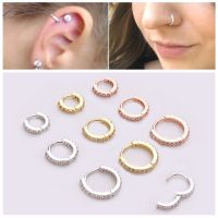 OKDEALS 1ชิ้นแฟชั่น Daith Conch Snug 6/8/10มม. ซิลเวอร์โกลด์โรสโกลด์อัญมณีประดับร่างกาย CZ Tindik Telinga ห่วง Huggie ต่างหูแหวนจมูก