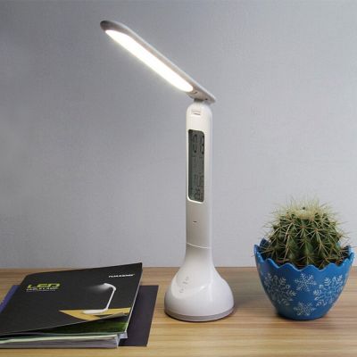 Led Desk Lamp Table Light Foldable Dimmable with Calendar Temperature Alarm Clock Atmosphere Colors Changing Book Light