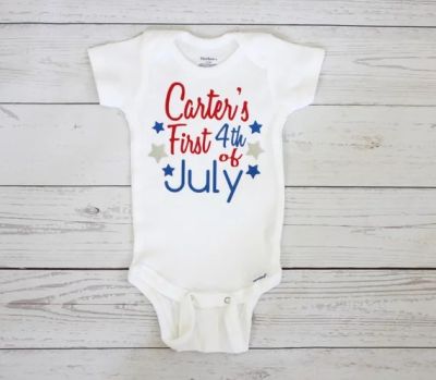 personalize name boy girl My first 4th of July baby shower toddler outfit bodysuit onepiece romper kids t shirts birthday tees