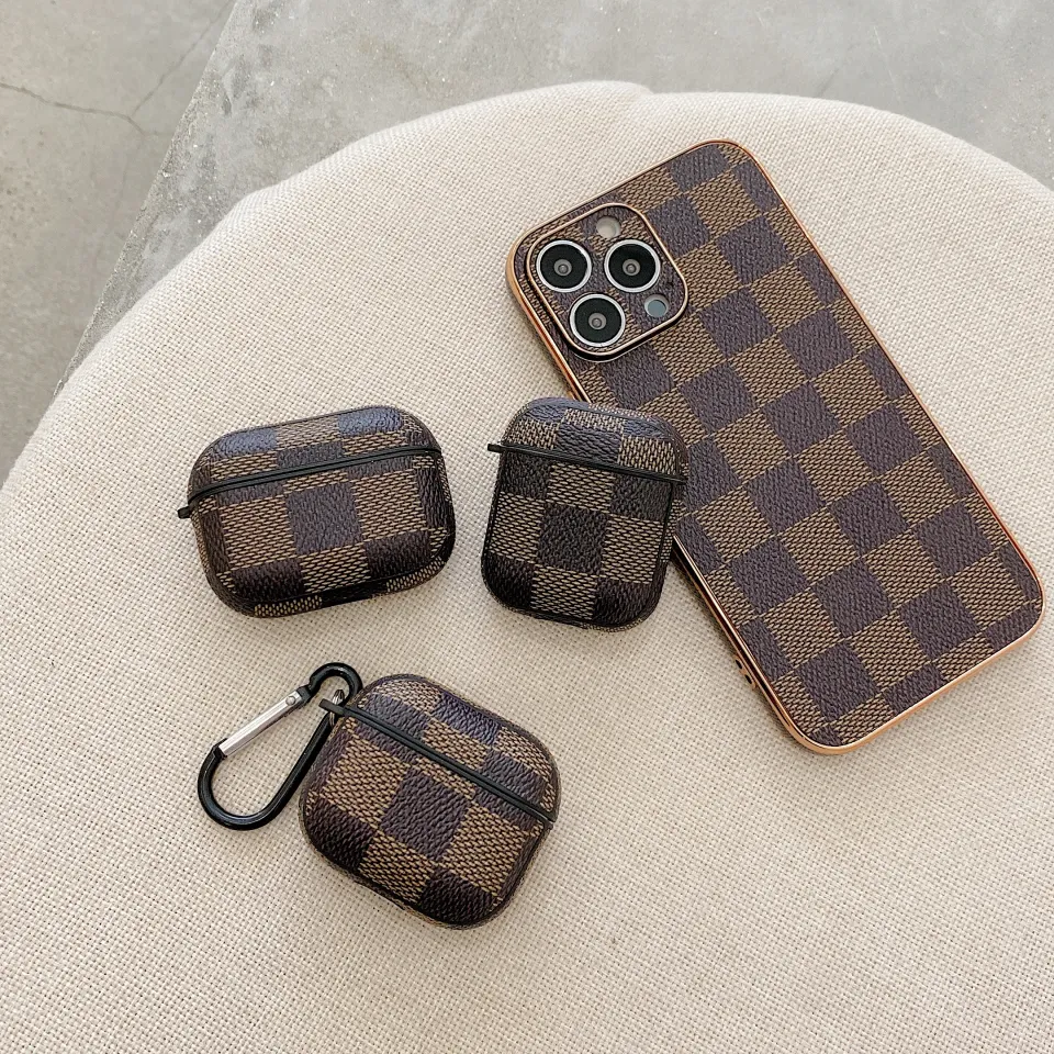 (Brown, AirPods 3) Shockproof Case Shell Cover Fits AirPods PRO Louis  Vuitton Leather Protection