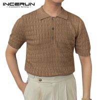 ☋ Incerun เสื้อโปโล แขนสั้น คอปก แฟชั่นฤดูร้อน สําหรับผู้ชาย ไซซ์ S-5XL