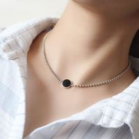 Evimi Minimalist 925 Silver Color Splicing Chain Necklace New Trend Punk Vintage Black Pendant Party Jewelry Lover Gifts Fashion Chain Necklaces