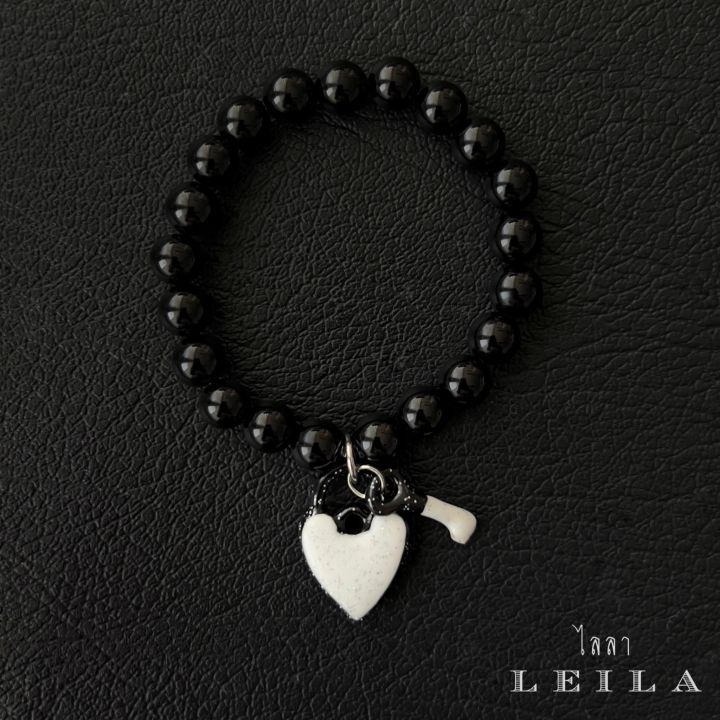 leila-amulets-ลูกกุญแจแขไข-แม่กุญแจใจเศรษฐี-baby-leila-collection-สีดำ-พร้อมกำไลหินฟรีตามรูป