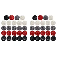 48X 2 Inch Rattan Balls Decorative for Home Decor DIY Filler Ornament Wedding Table Decoration(Black, Grey, Red, White)