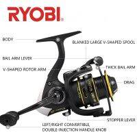 รอกสปิน RYOBI VIRTUS4000 (แขนเกลียว) แบรนด์คุณภาพ มาตราฐานญี่ปุ่น ลูกปืนแสตนเลส กำลังเบรคสูงแข็งแรง เหมาะทั้งน้ำจืดและน้ำเค็ม