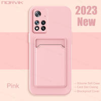 NORVIK ปลอกอ่อนการ์ดซิลิโคนสีชมพูกระเป๋ามีช่องใส่เคสโทรศัพท์กันกระแทกสำหรับ Xiaomi Mi Redmi Note POCO 12 12C K60 X5 X4 X3 M5 M4 F5 F4 GT 12T 11S 10S A1 10A 10C 2022 NFC Lite pro Pro + Plus Max 4G 5G N2-1ฝาครอบป้องกัน