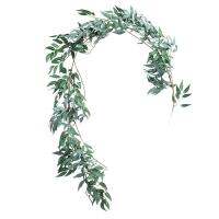 【YF】 160cm ceiling decor road layout rattan jungle party Wedding decoration greens artificial flowers vine wreath