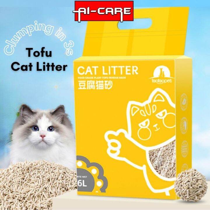 Tofu Cat Litter 6L Fast Clumping Cat Tofu Sand Original Pasir Tofu